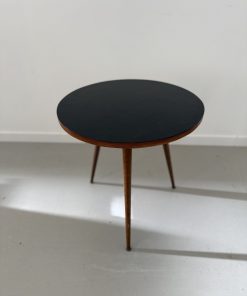 Guéridon tripode – bois & plateau noir