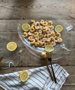 Service à poisson en verre moulé transparent de la maison Codec, France, années 1970.