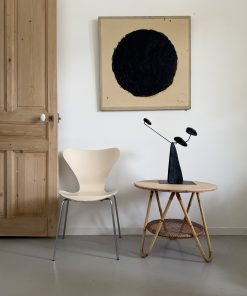 Table d’appoint vintage en rotin et bambou – années 60