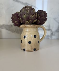 Petit pichet en céramique craquelée à pois