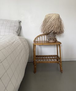 Paire de chevets vintage en rotin et bambou, années 60–70