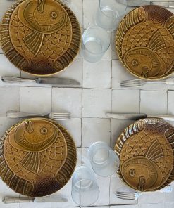 Superbe service poisson de Sarreguemines : 12 assiettes et 3 plats.