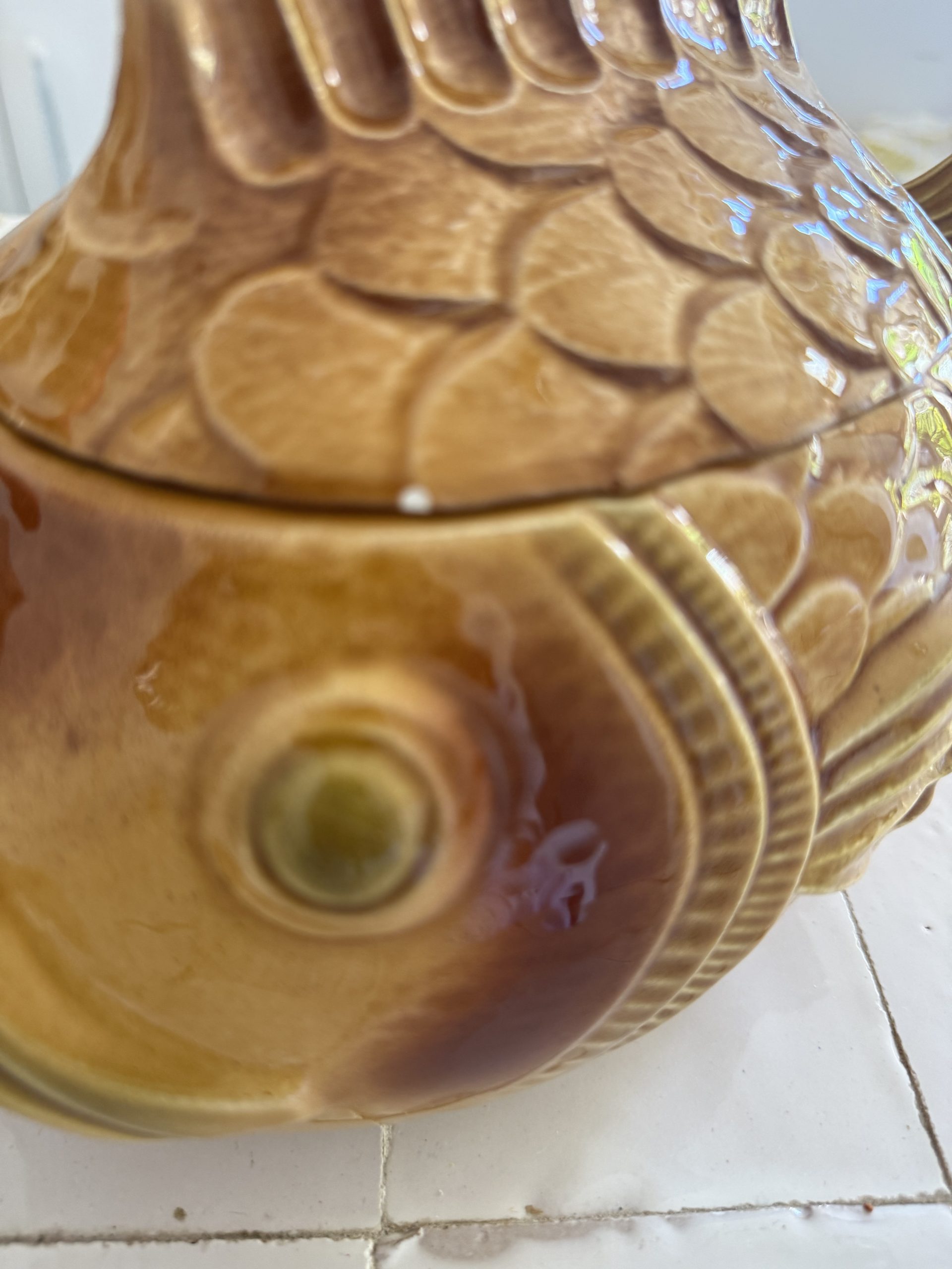 Superbe service poisson de Sarreguemines : 12 assiettes et 3 plats. – Image 11