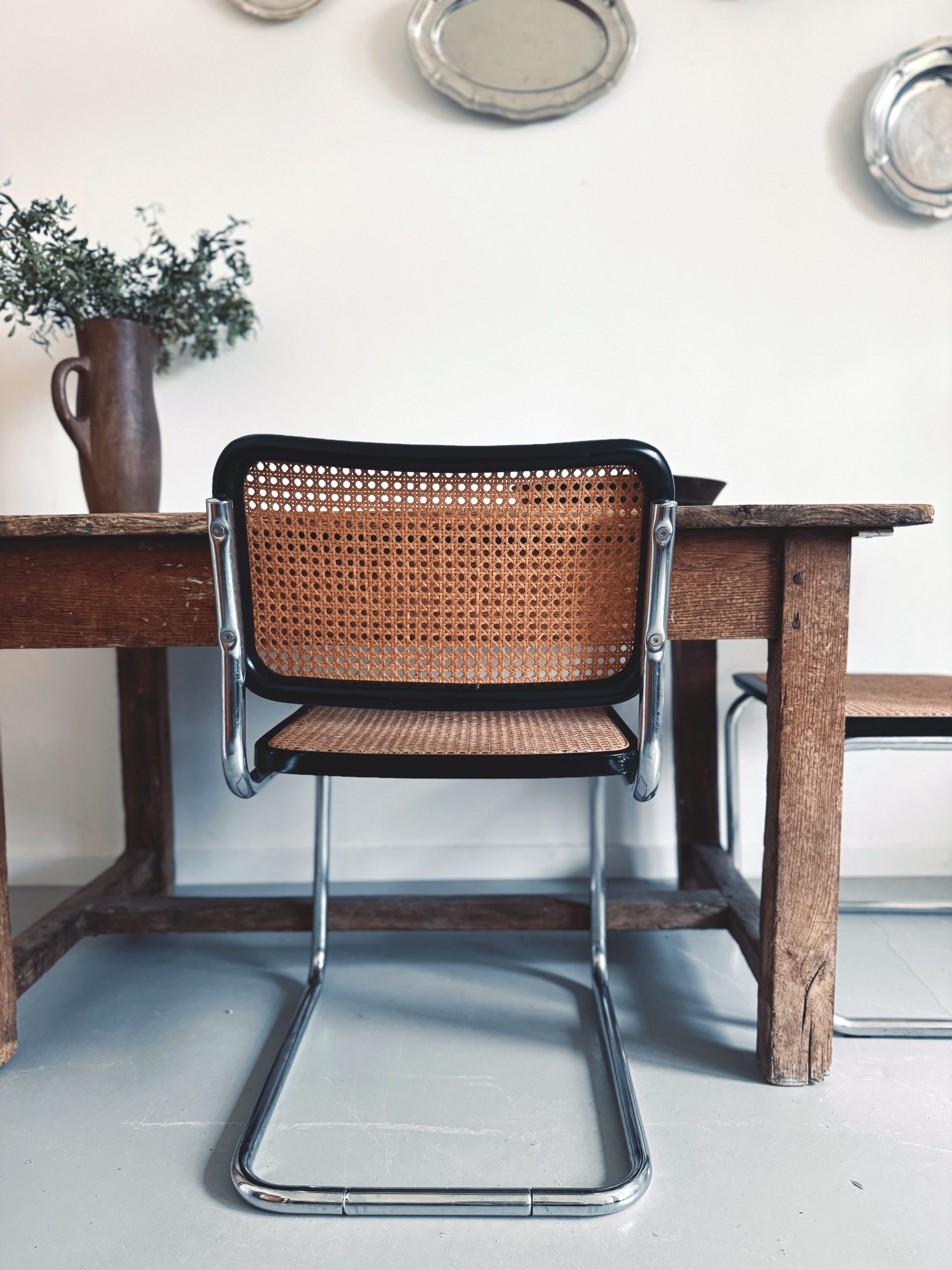 Paire de chaises modèle Cesca en cannage et métal chromé – Image 3