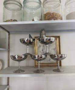 6 coupes à dessert vintage Létang & Rémy – inox 18/10
