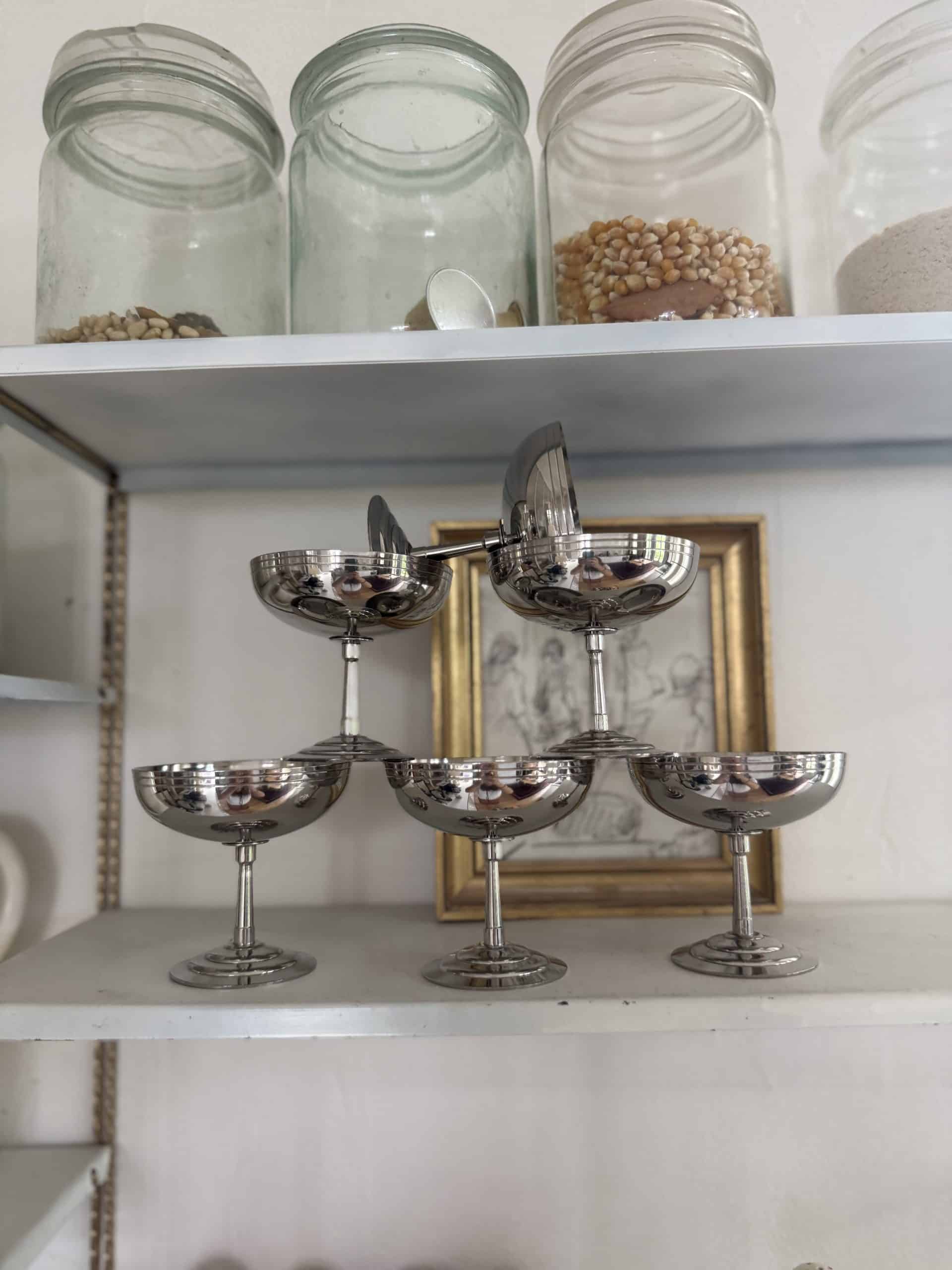 6 coupes à dessert vintage Létang & Rémy – inox 18/10