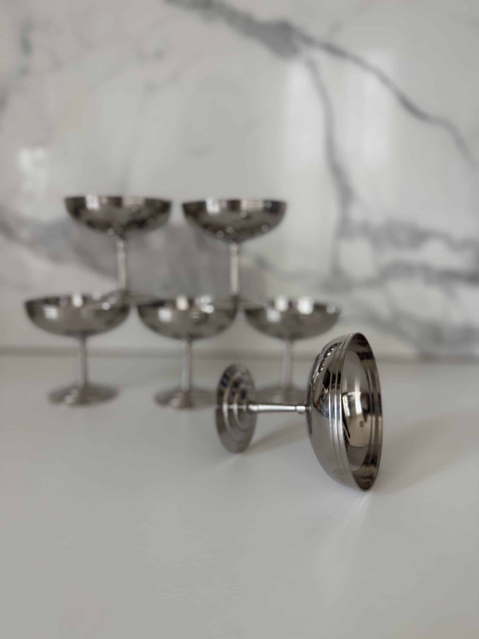 6 coupes à dessert vintage Létang & Rémy – inox 18/10 – Image 4